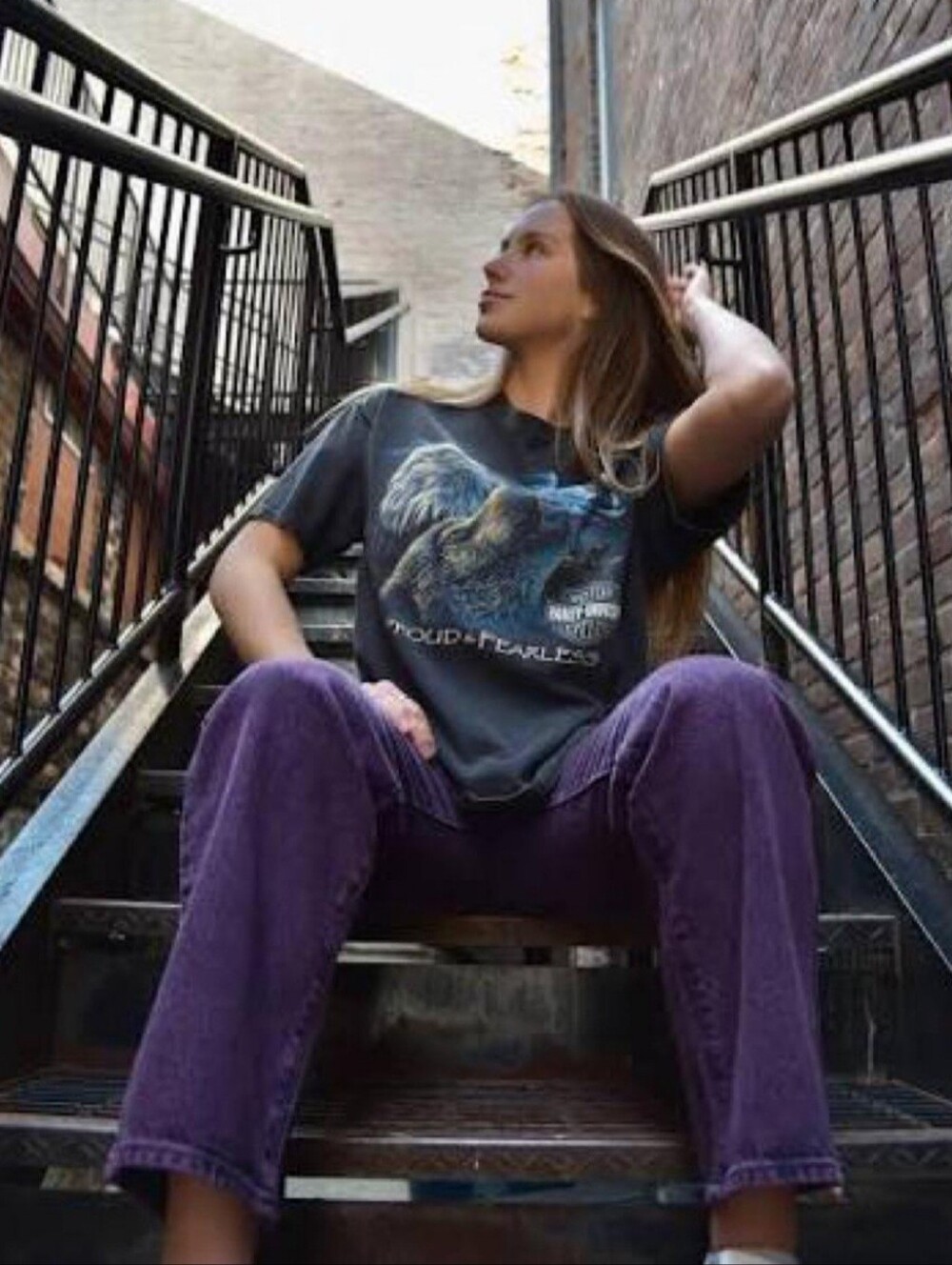 High-Waist Purple Women's Straight-Leg Jeans